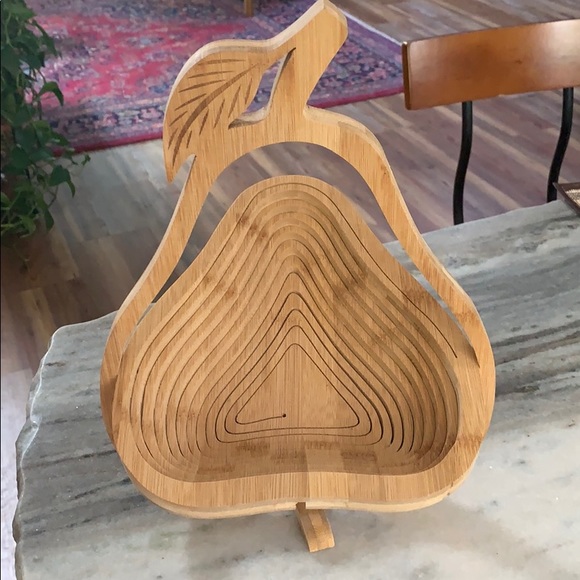 Collapsible Wooden Pear-shaped Fruit Basket - Picture 5 of 10